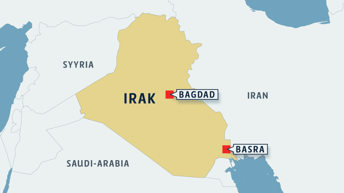 irak kartta Irakin öljykeskuksessa levotonta – armeija lähetti panssaroidun 