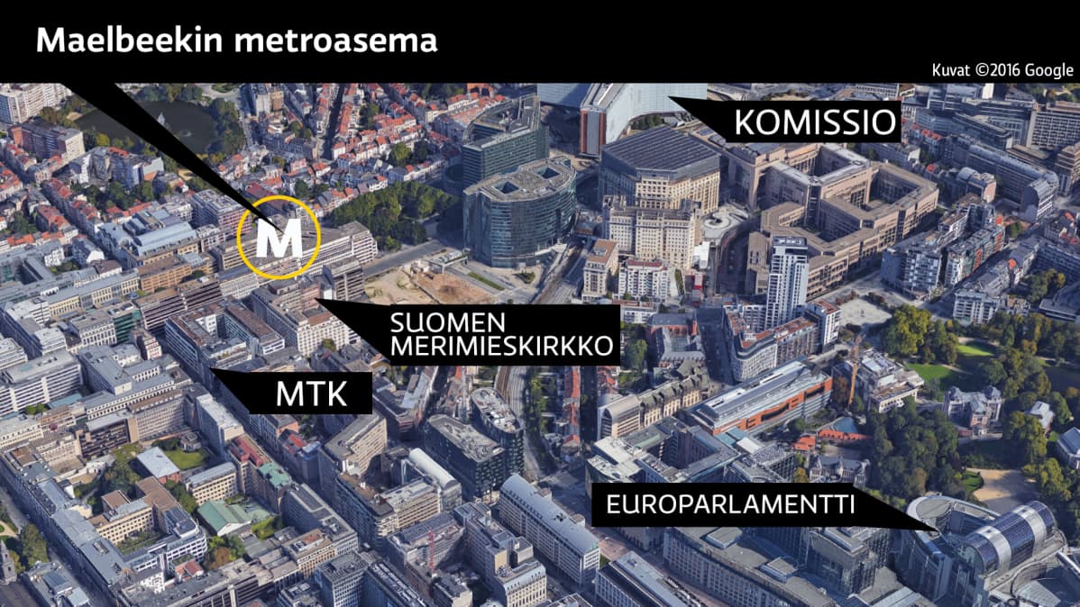 Kartta Brysselin keskustasta