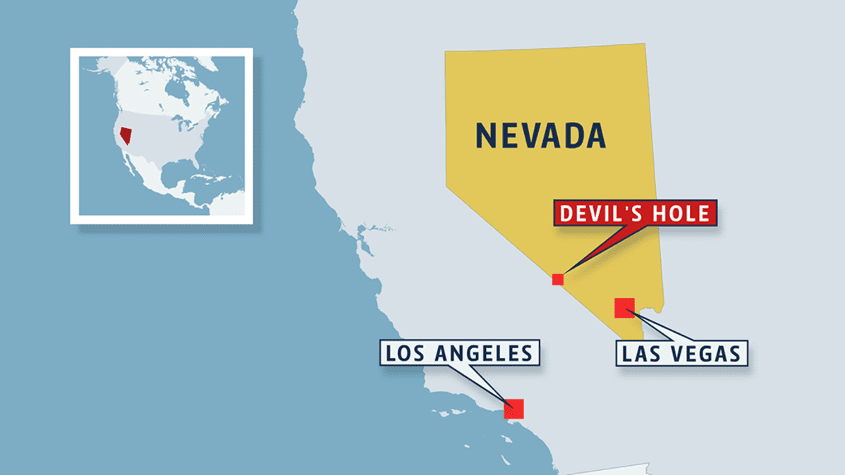 Devil's Holen sijainti Nevadassa Yhdysvalloissa