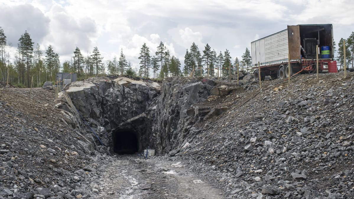 Keliberin Litiumkaivoksen tutkimustunneli Kokkolan Syväjärvellä.