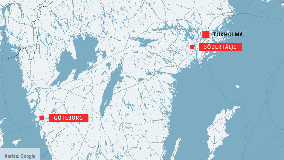 ruotsin kartta google maps Ruotsissa evakuoitiin kaksi junaa pommiuhkausten vuoksi | Yle 