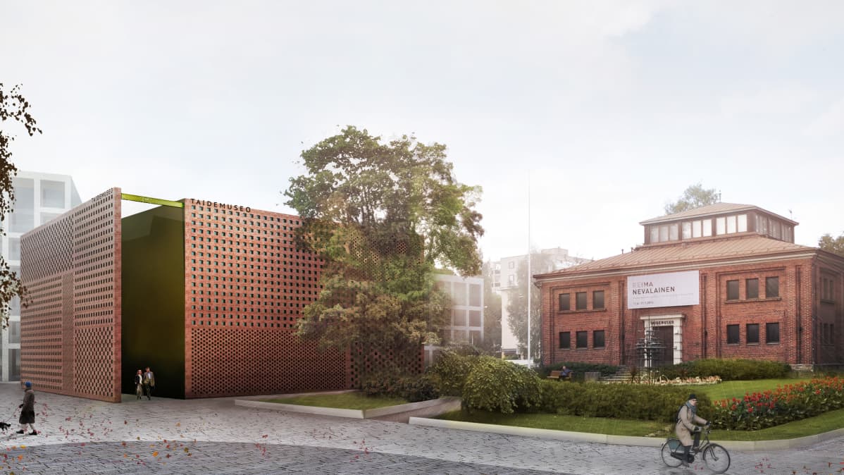 Havainnekuva Tampereen taidemuseon suunnittelukilpailutyöstä Kivikaverit
