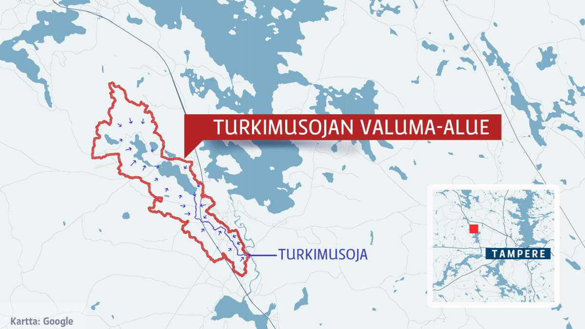 kartta Turkimusojan valuma-alueesta