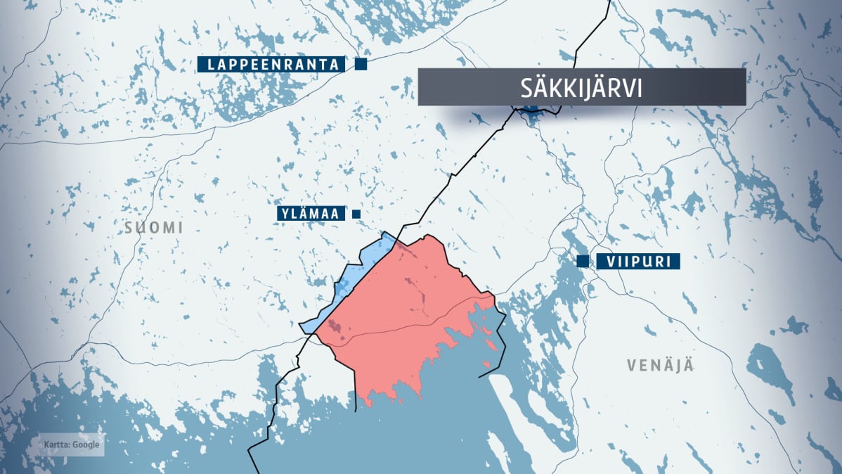 Säkkijärvestä suurin osa jäi Venäjän puolelle