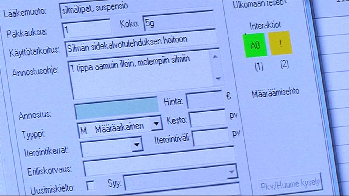 Reseptin kirjoitusohjelma