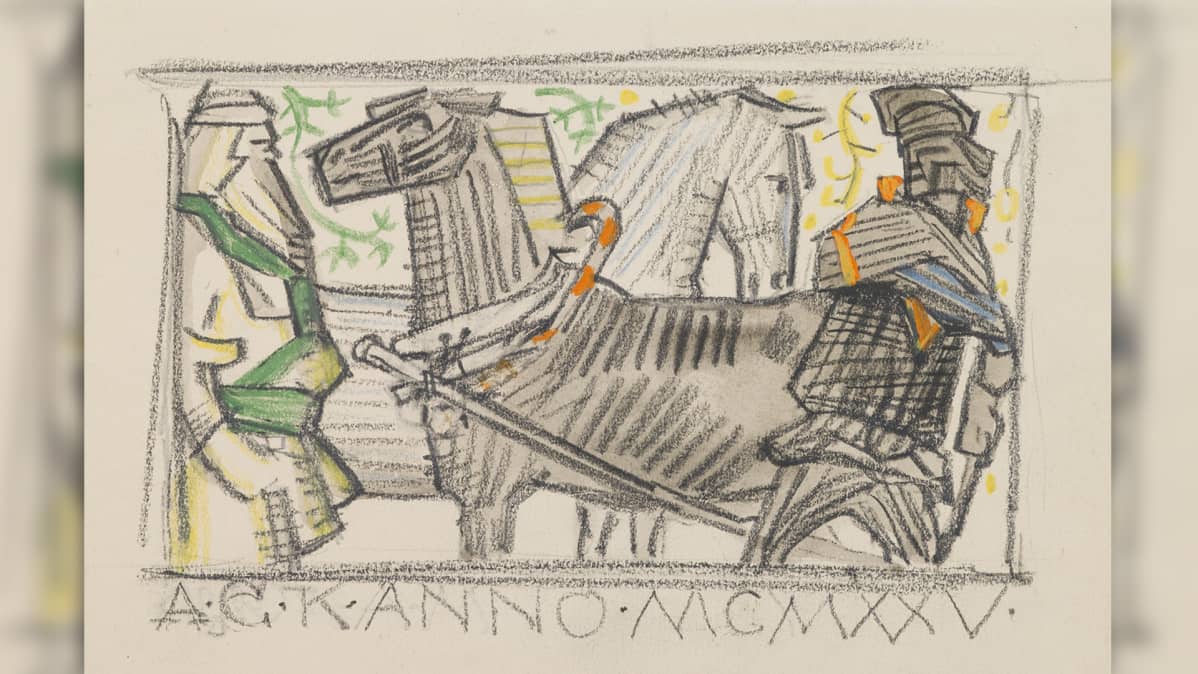 Akseli Gallen-Kallelan luonnostelma.