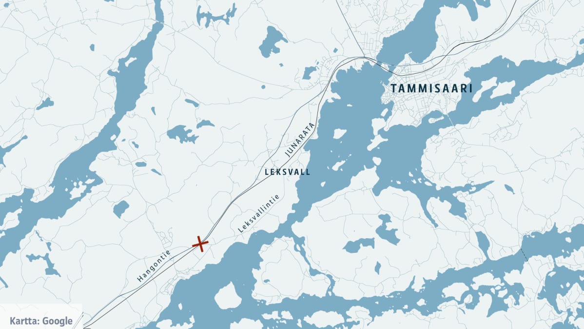 Onnettomuuspaikka kartalla.