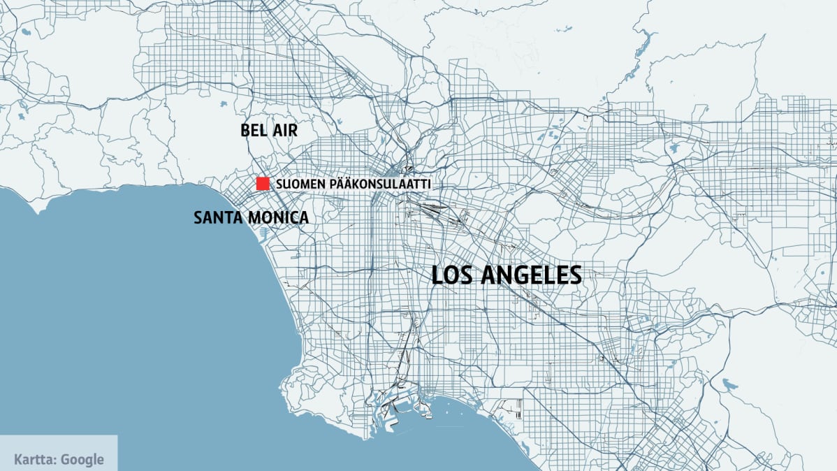 kartta los angeles Tulipalo Uhkaa Los Angelesin Paakonsulin Virka Asuntoa Itsenaisyyspaivan Juhlat Peruttu Yle Uutiset Yle Fi kartta los angeles