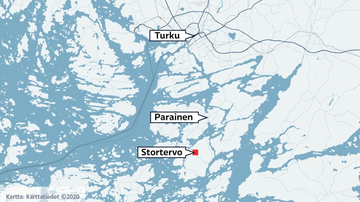 Kartta johon merkattu Stortervo eli Iso-Tervo.
