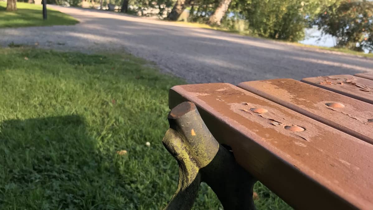 Puiston penkin ilkivallan jälkiä