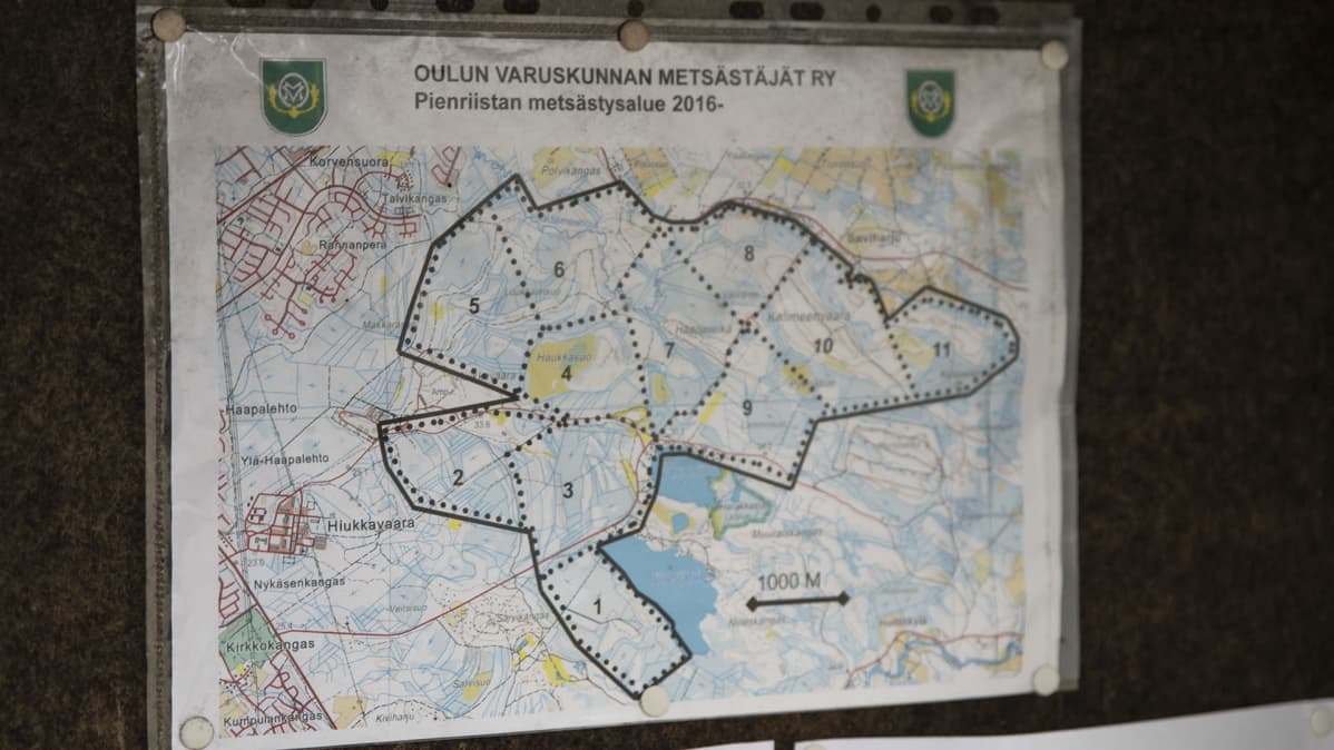 Kartta metsästysalueesta