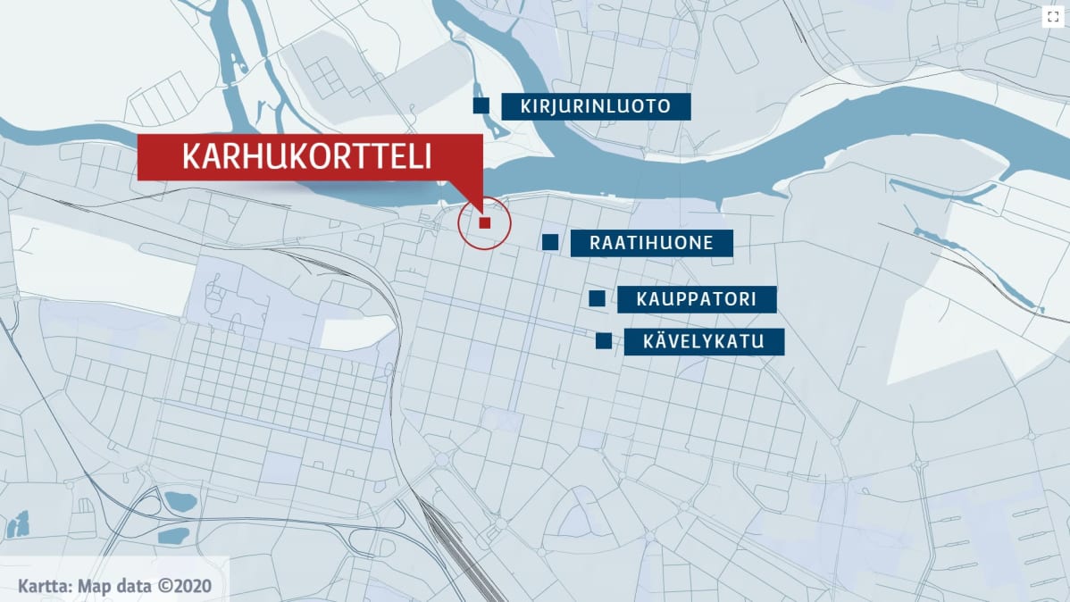 Kartta, Porin keskusta, Karhukortteli.