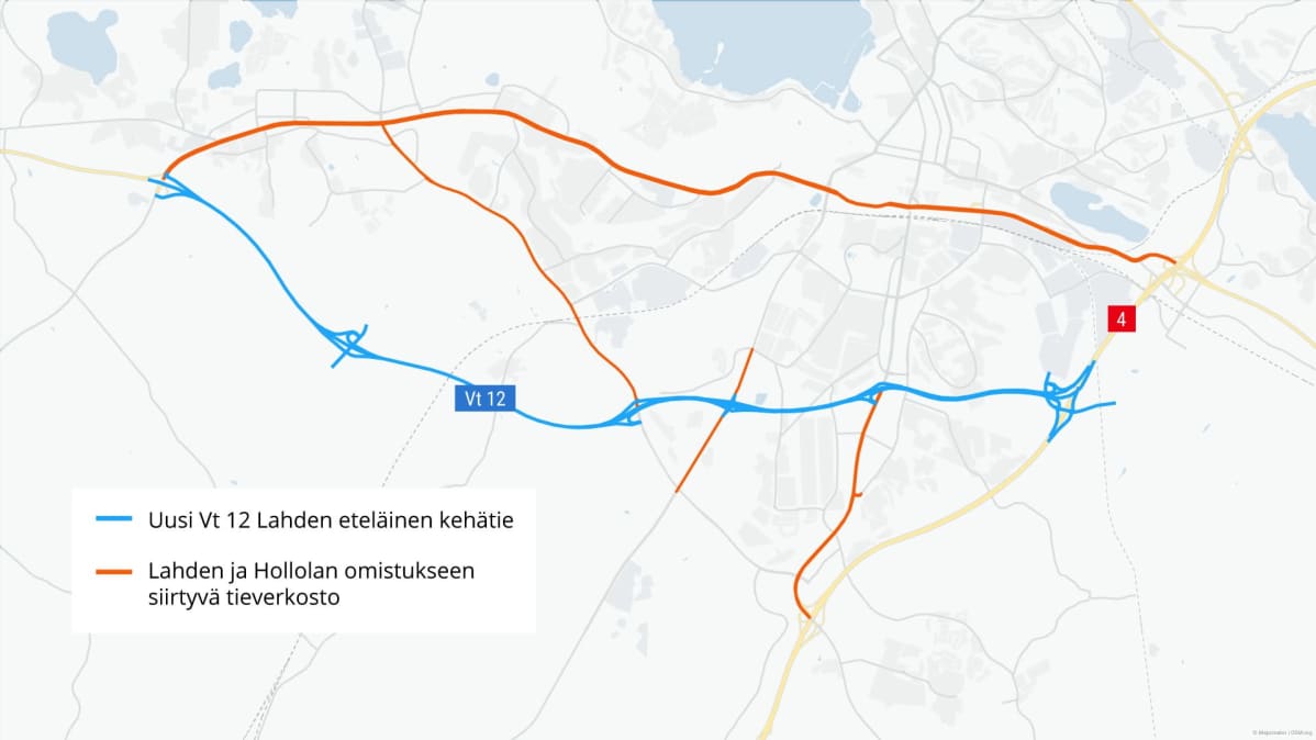 Eteläisen kehätien uusi ja vanha reitti