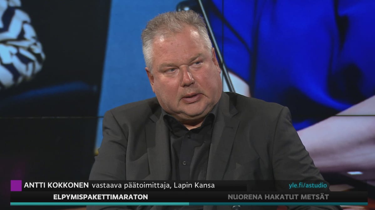 Lapin Kansan vastaava päätoimittaja Antti Kokkonen A-studiossa.