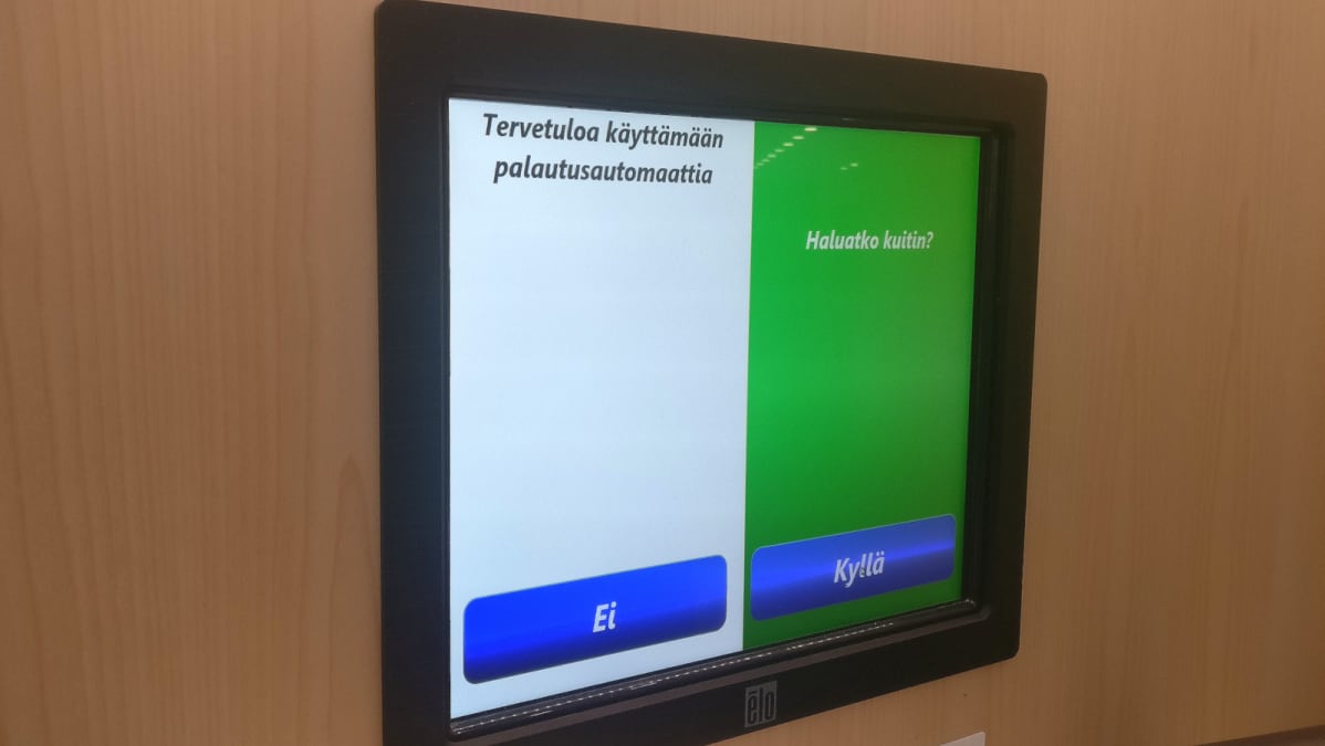 Kirjaston palautusautomaatti.