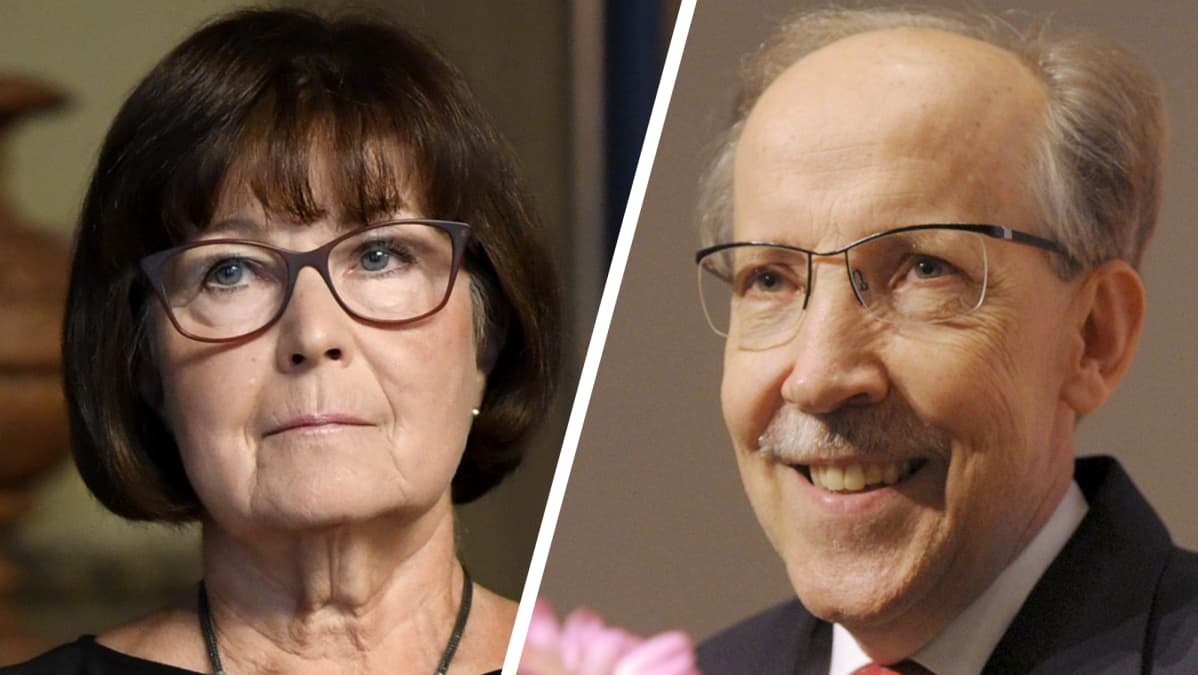 Professori Kaisa Häkkinen ja emeritusprofessori Kari Alitalo.