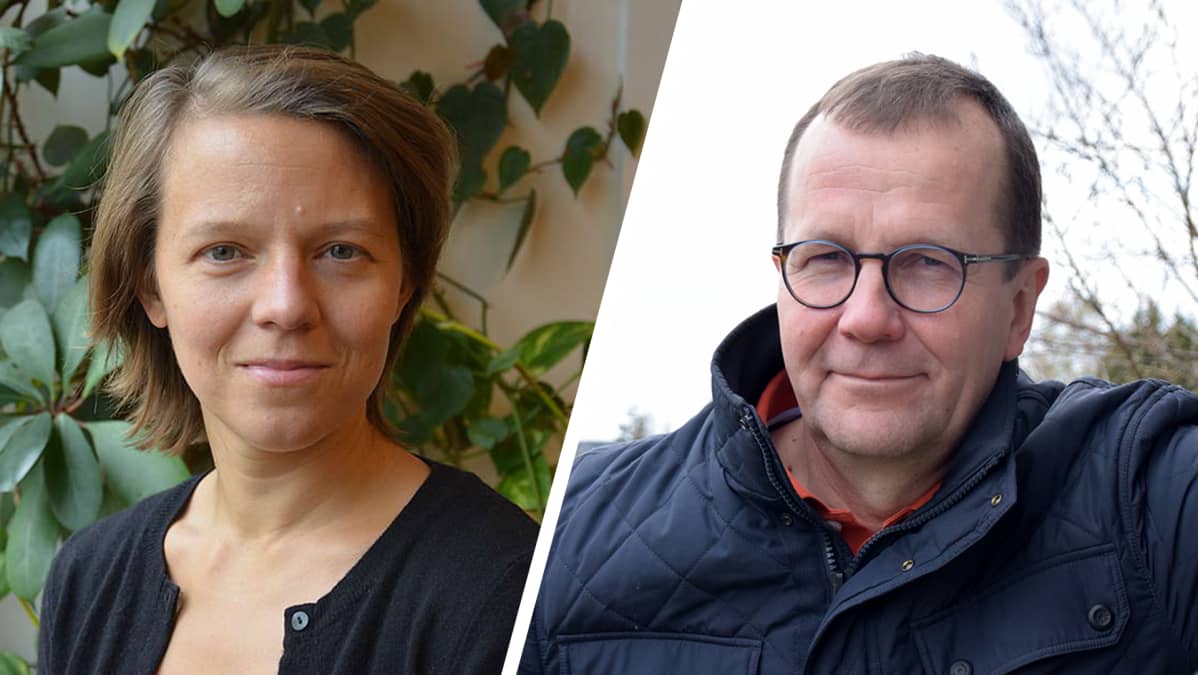 Kuvakombo Sini Eräjäästä ja Pekka Pesosesta.