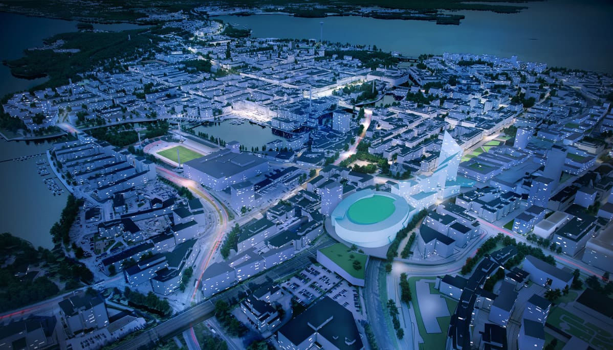 Kansi- ja Areena ilmakuva