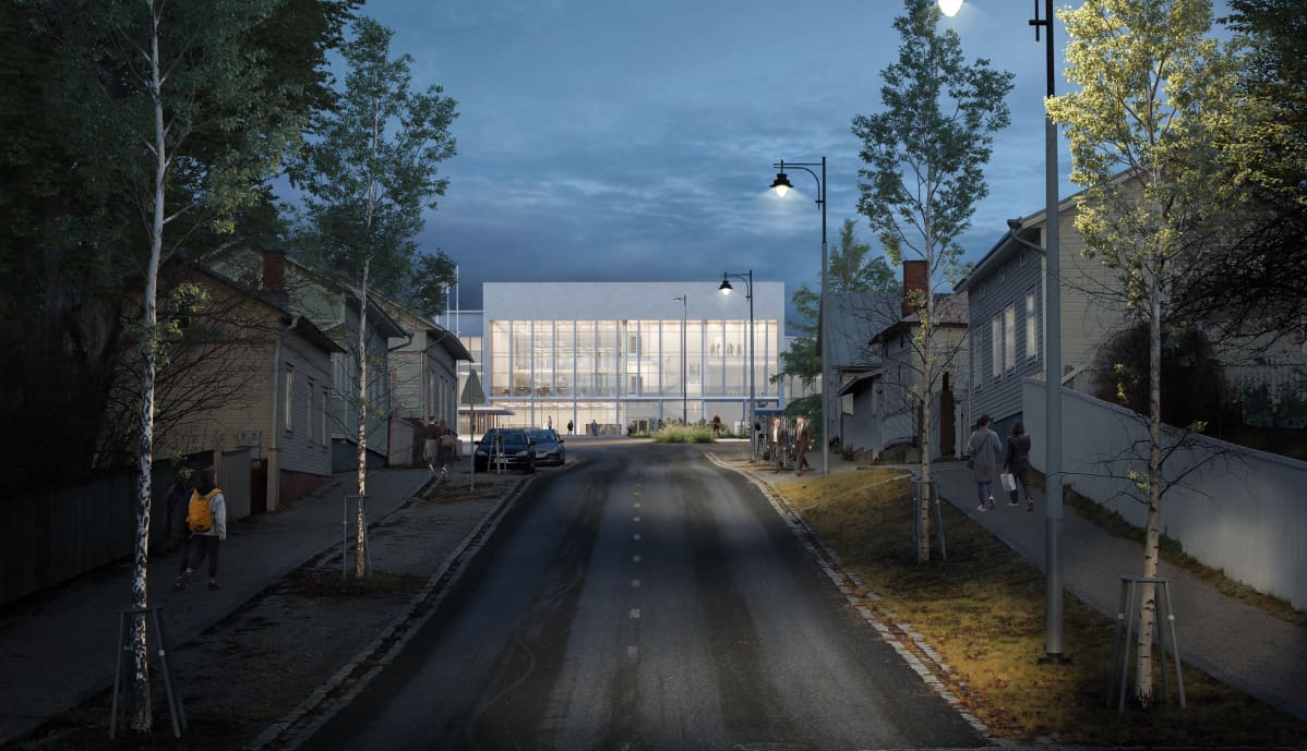 Uudenkaupungin uusi sivistys- ja hyvinvointikeskus ulkoa.