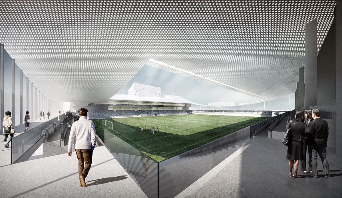Sisäkuva Tammelan stadionin katsomosta