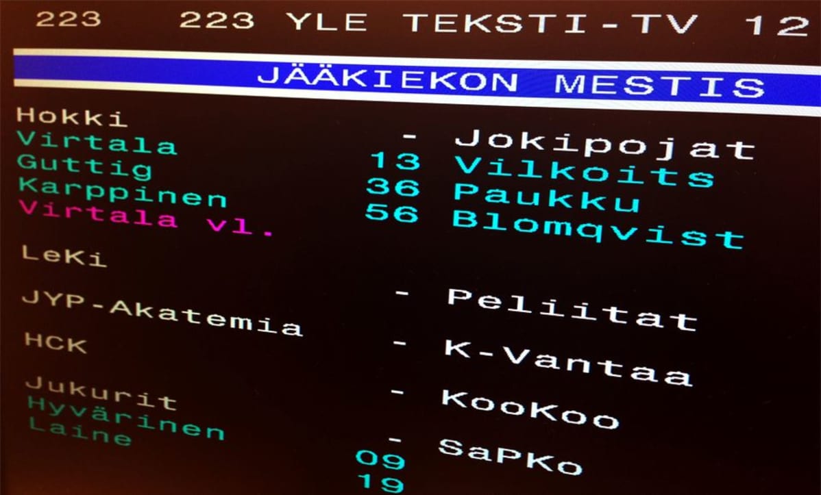 jääkiekko tulospalvelu Jääkiekko Tulospalvelu