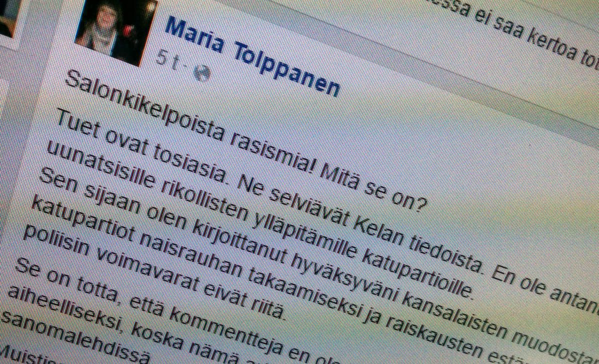 Kuva kansanedustaja Maria Tolppasen facebook-sivulta.