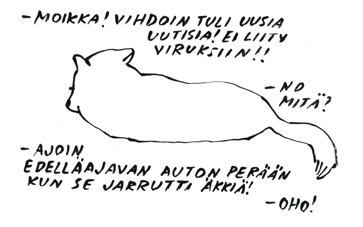 Zen-koira on päässyt Kati Rapian kuviin poikkeustilan keskusteluista kotona.