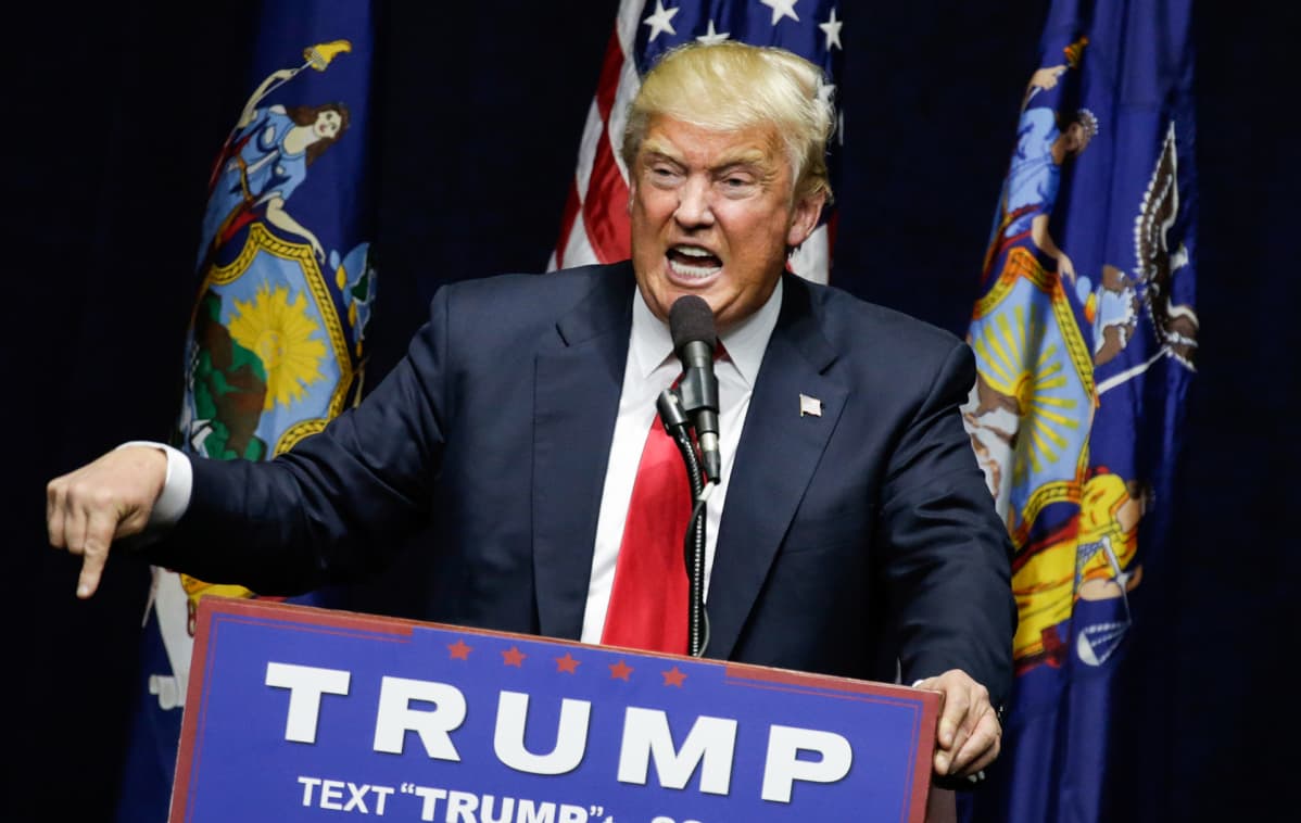Donald Trump kampanjoi Long Islandilla New Yorkissa 6. huhtikuuta 2016.