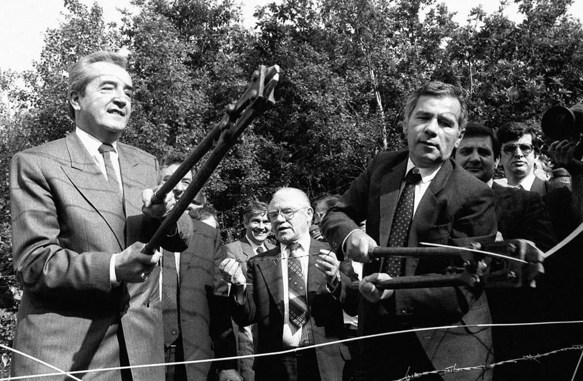 Gyula Horn ja Alois Mock.