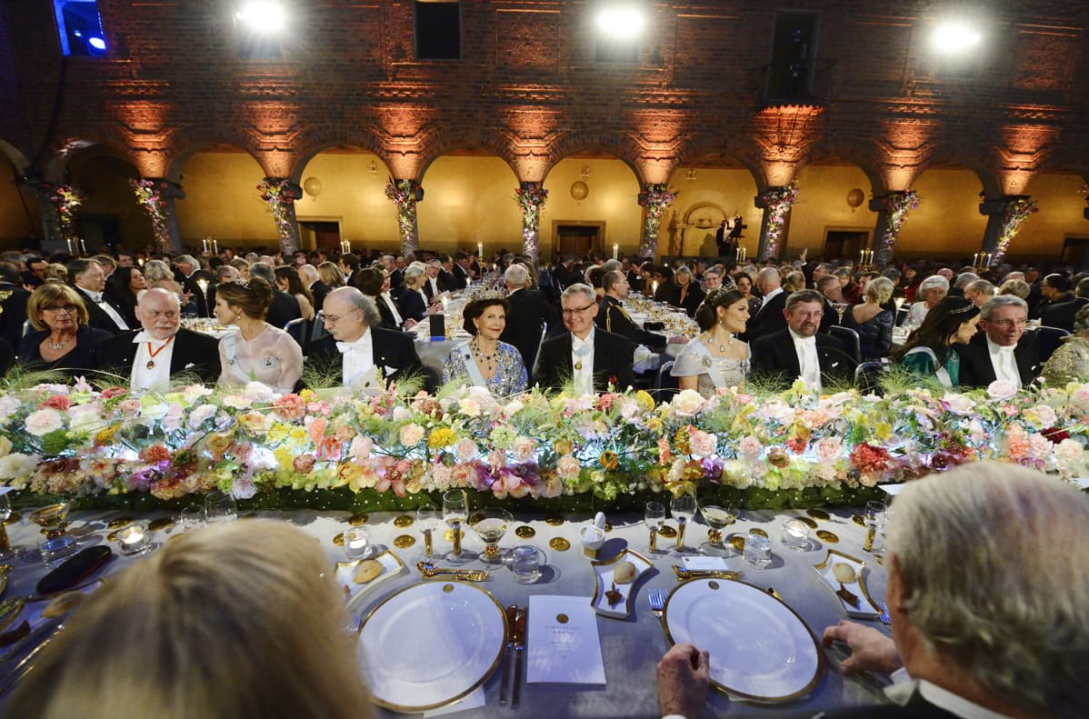 Nobel-illallinen Tukholman kaupungitalossa joulukuussa 2016.