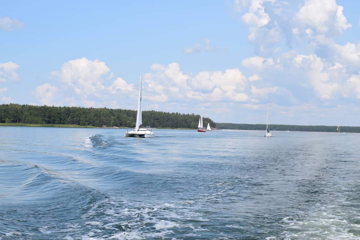 Veneitä Saaristomerellä heinäkuussa 2019.