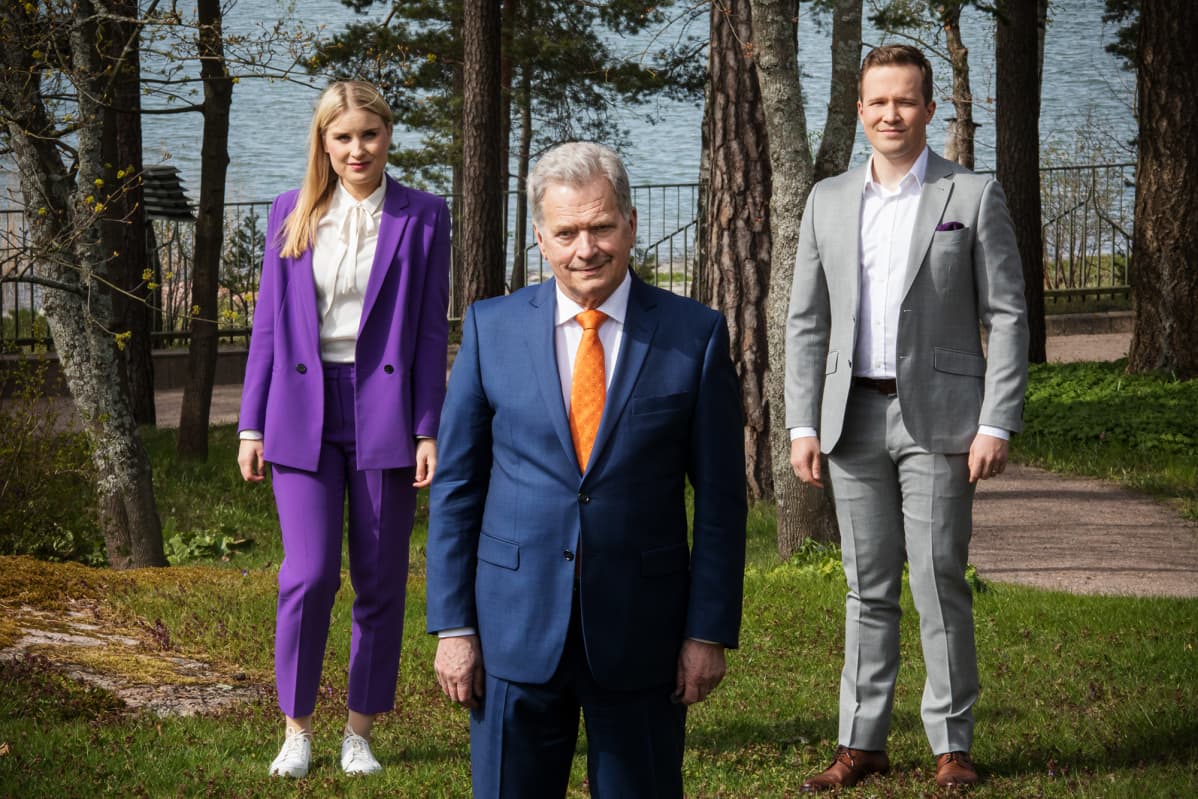 Kuvassa on Sauli Niinistö, Rosa Kettumäki ja Antti Sahlström.