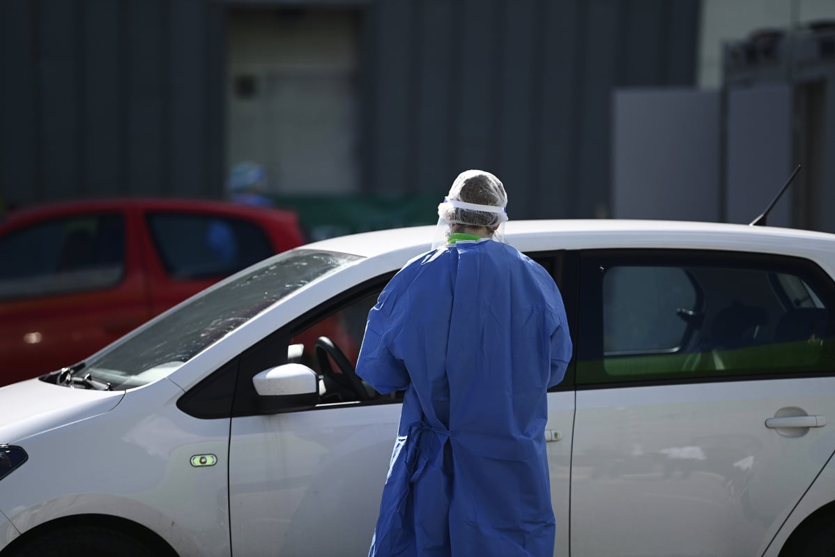 Terveyspalveluyritys Mehiläisen drive-in- koronatestausasema avattiin Messukeskuksen parkkipaikalle Helsingissä 26. elokuuta 2020.