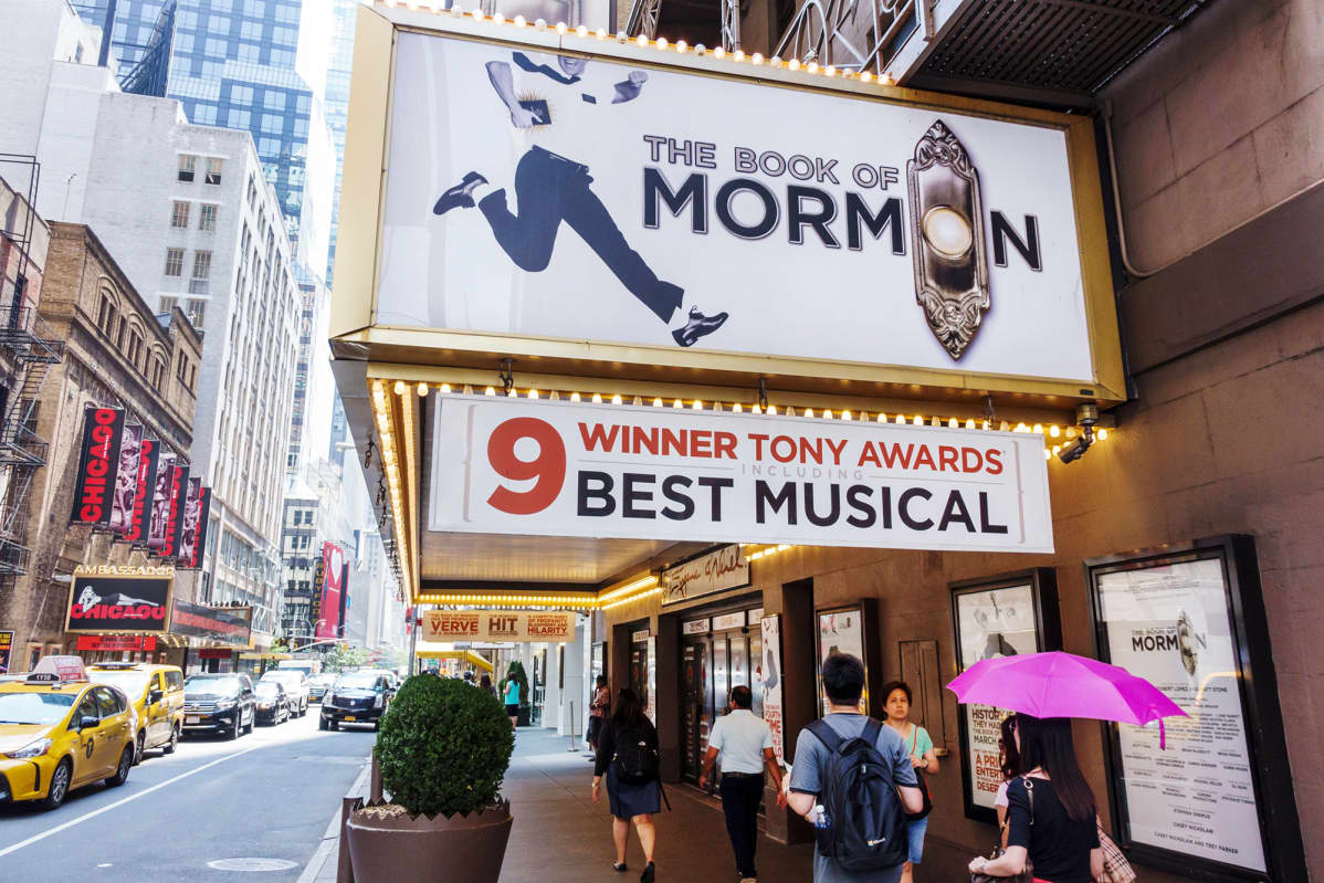 The Book of Mormon - näytöksen mainos New Yorkissa.