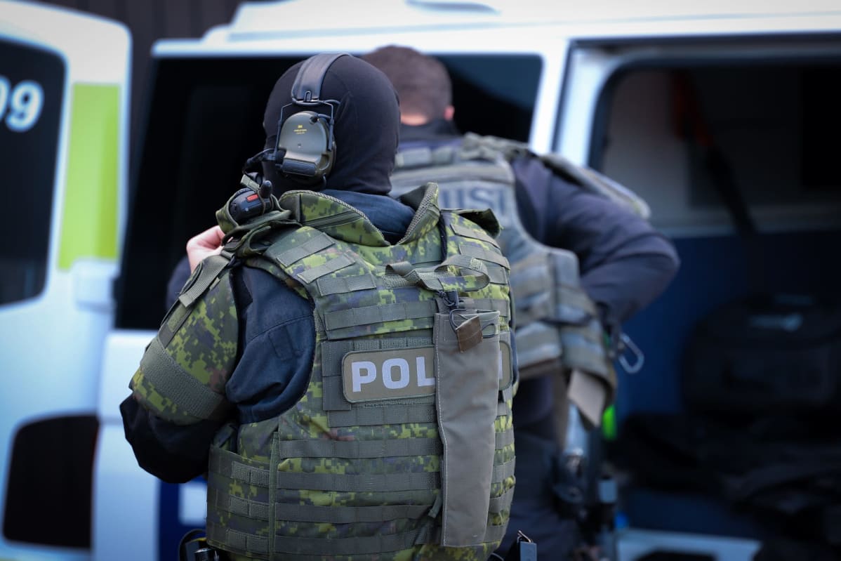 police protective gear on site