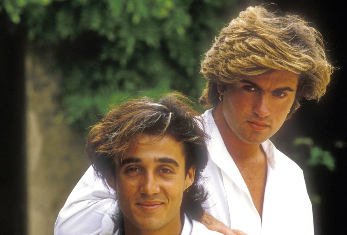 Wham-yhtye eli Andrew Ridgeley ja George Michael vuonna 1984.
