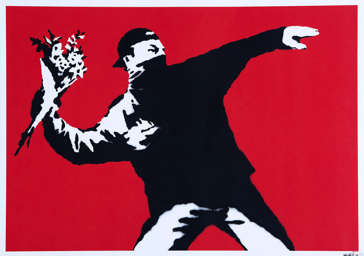 Banksy, Love Is in the Air, 2003