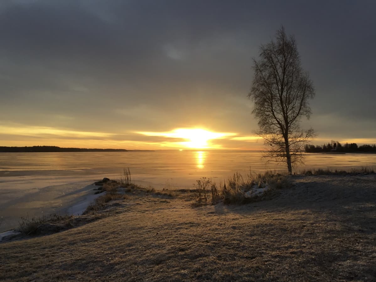 Aamuaurinko Lappajärvellä