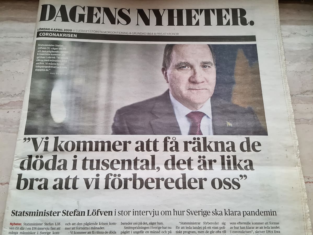 Dagens Nyheterin etusivu.