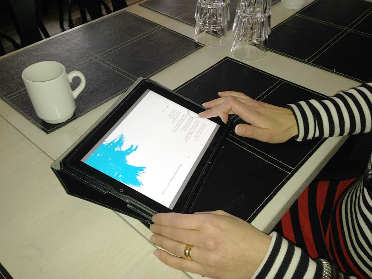 Runoja ipadillä.