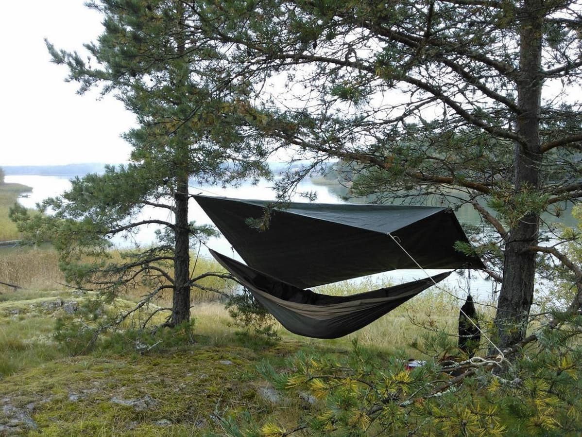riippumatto puiden välissä