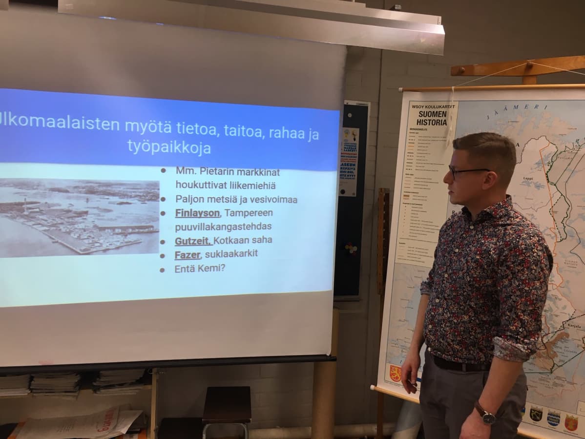 Historian opettaja Ville Impiö Kemin Hepolan koulusta.