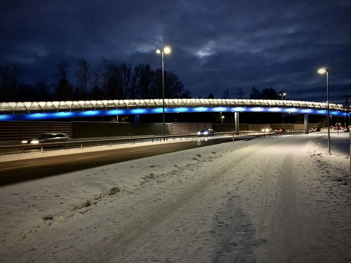 Onkilahden silta on kevyen liikenteen väylä, joka ylittää Alskatin tien.