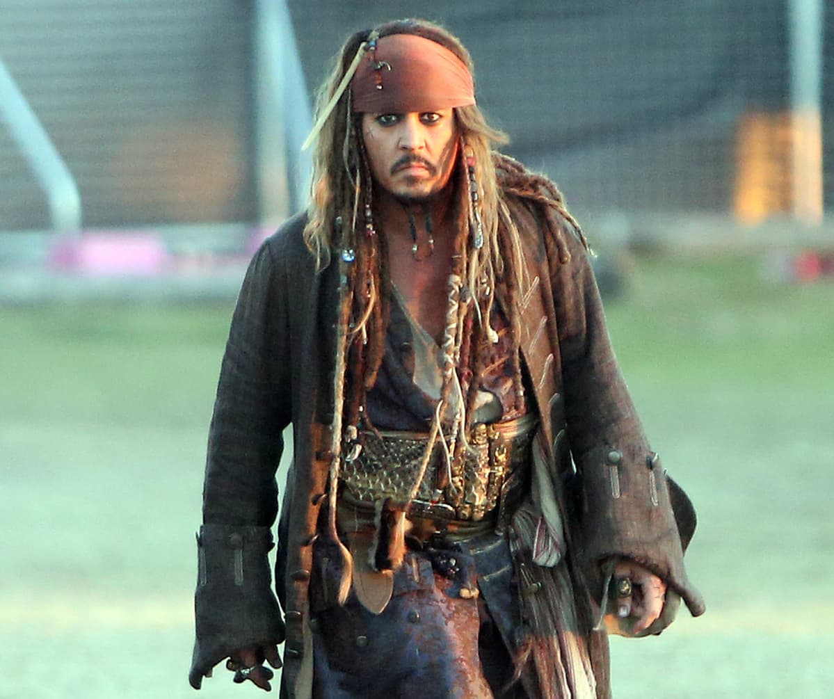 Johnny Depp Pirates of the Caribbean: Dead Men Tell No Tales-elokuvan kuvauksissa Australiassa vuonna 2015.