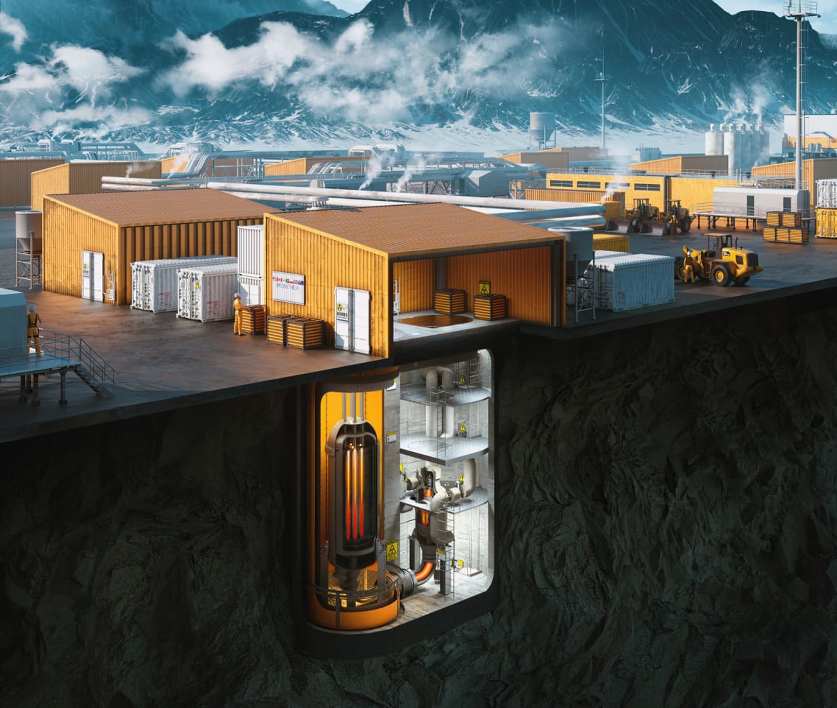 Ultra Safe Nuclearin havainnekuva yhdestä reaktoriyksiköstä.