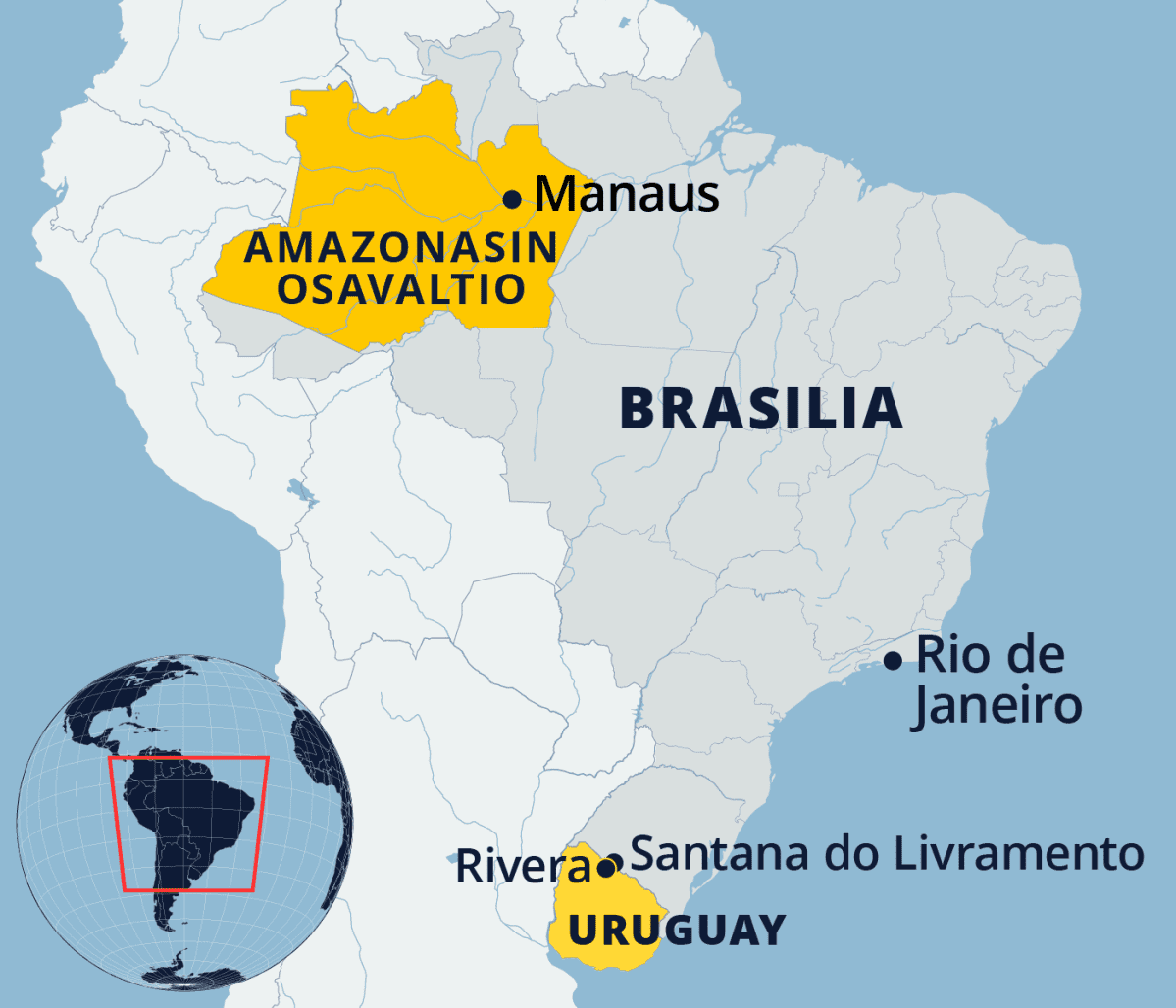 Kartta Brasiliasta.