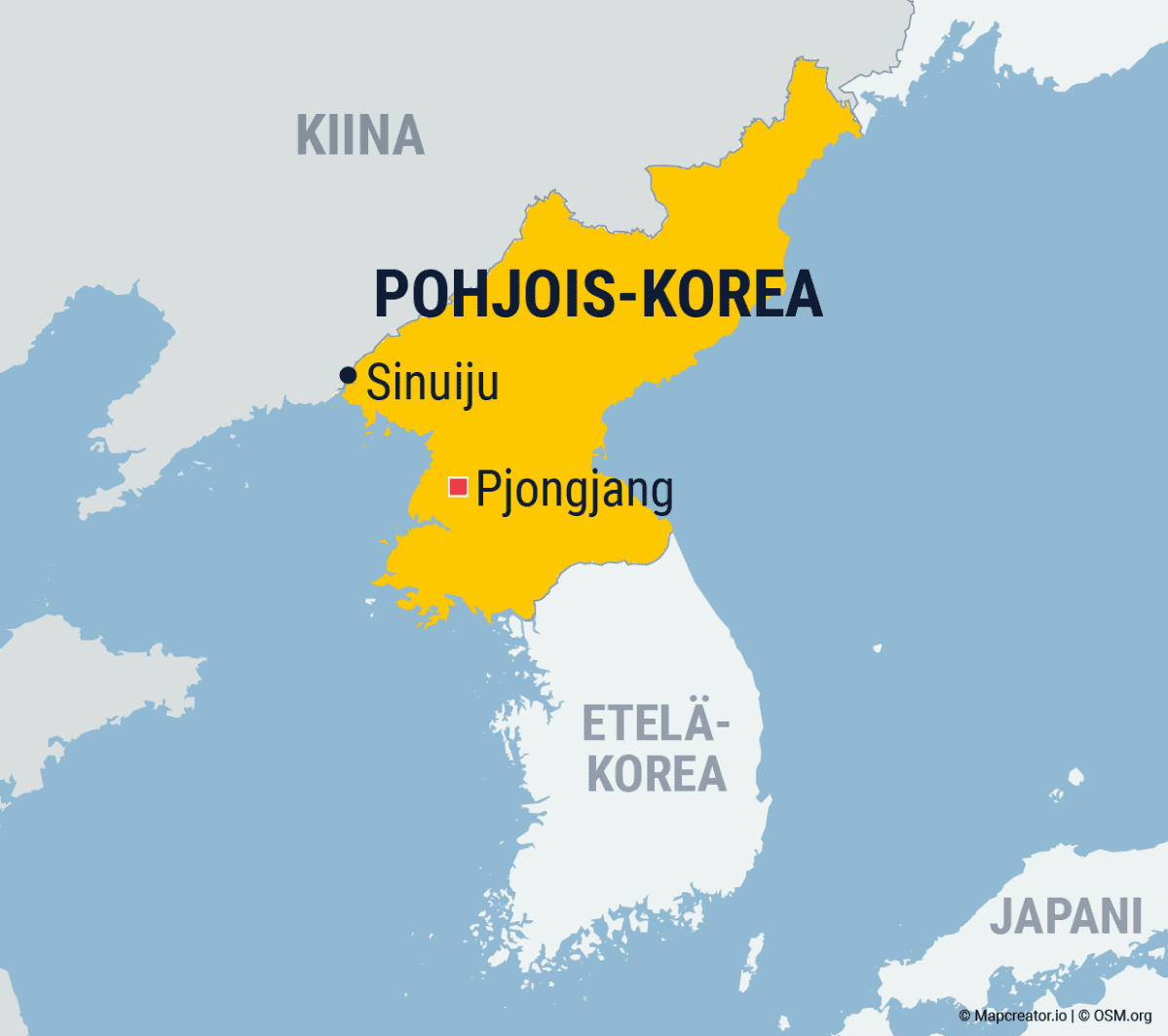 Pohjois-Korean kartta