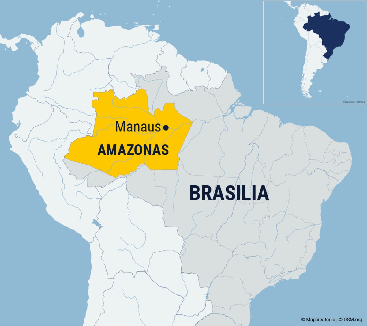 Kartta Brasiliasta.