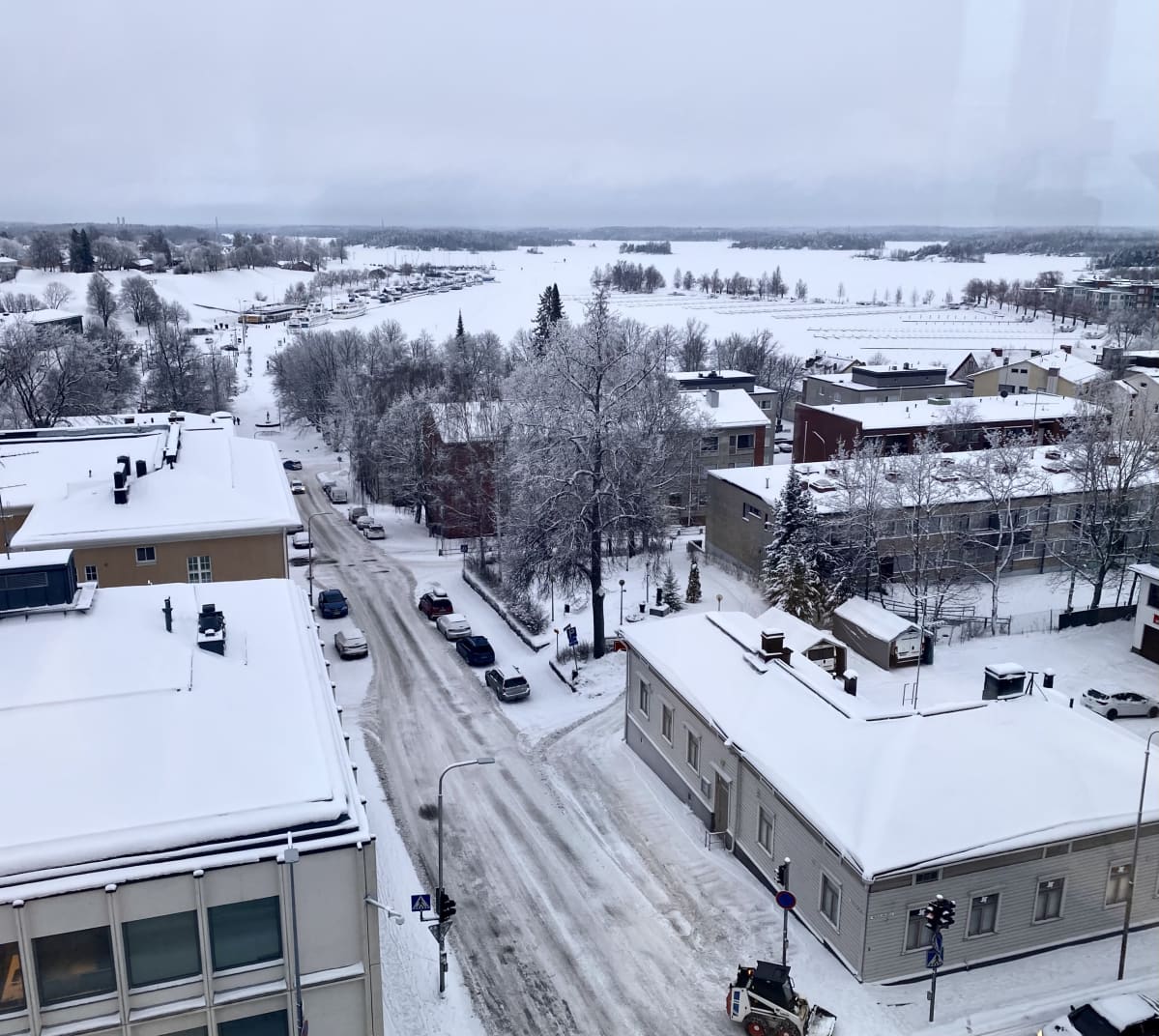 Lappeenrannan keskusta talvisena päivänä.