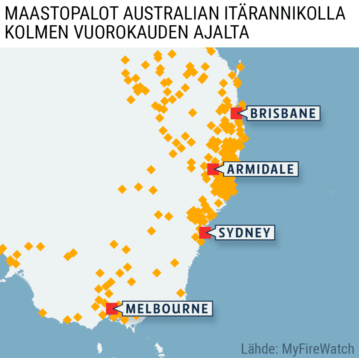 australian metsäpalot kartta Australiassa 50 Vuotta Asunut Suomalainen En Ole Koskaan Nahnyt Mitaan Tallaista Yle Uutiset Yle Fi australian metsäpalot kartta